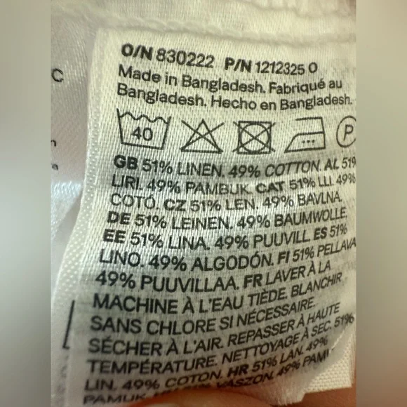 h&m ruffle sleeves linen blend button down top M - Picture 4 of 4